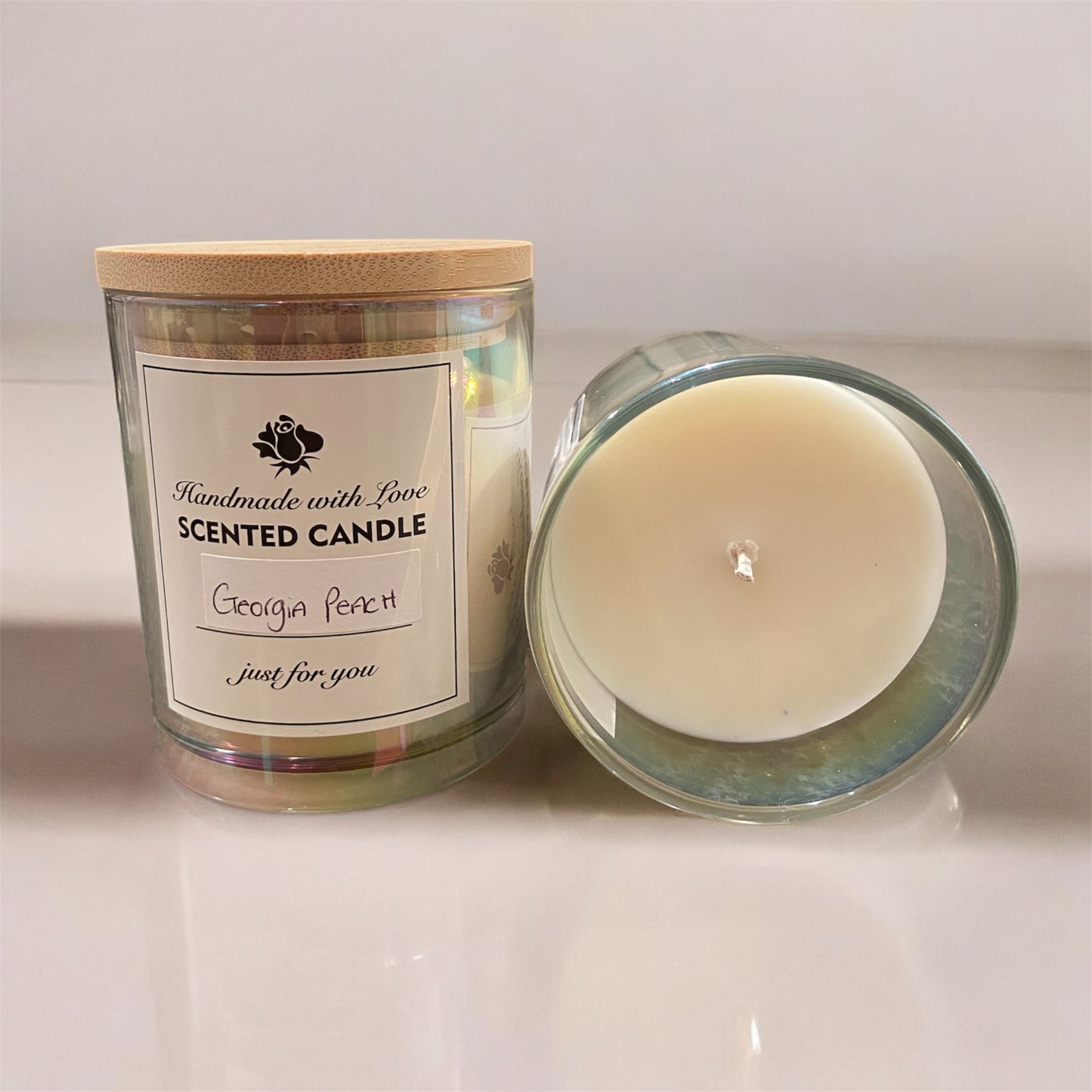 Juicy Georgia Peach Candle – Sweet & Fruity Citrus Blend with Vanilla & Musk for a Cozy, Refreshing Summer Vibe