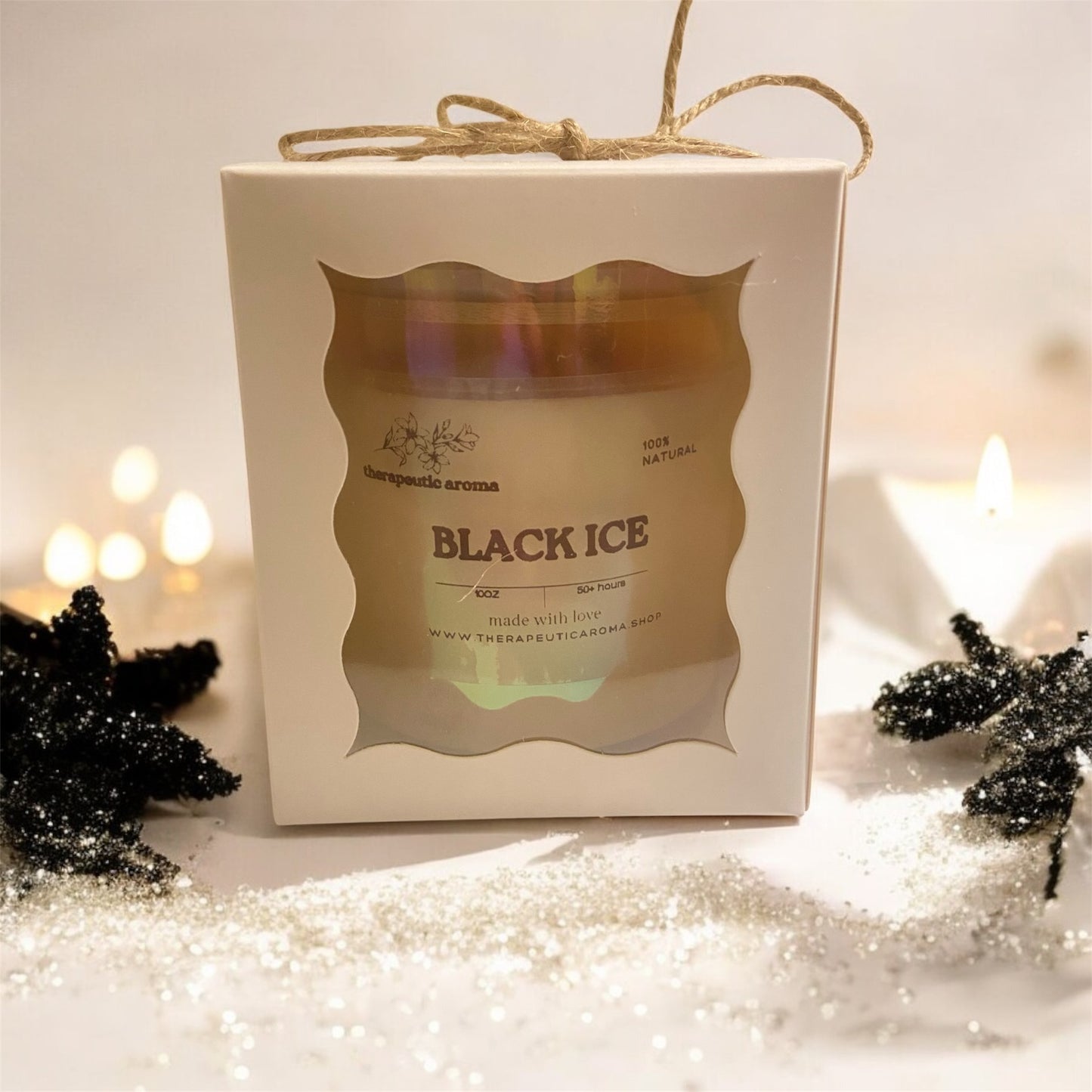Midnight Frost: Black Ice Scented Candle – Crisp, Clean, & Masculine Aroma