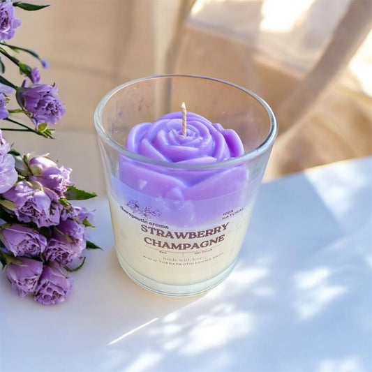 Strawberries & Champagne Luxury Candle – Juicy Berries, Sparkling Citrus, & Floral Elegance with a Warm, Sensual Musk Finish
